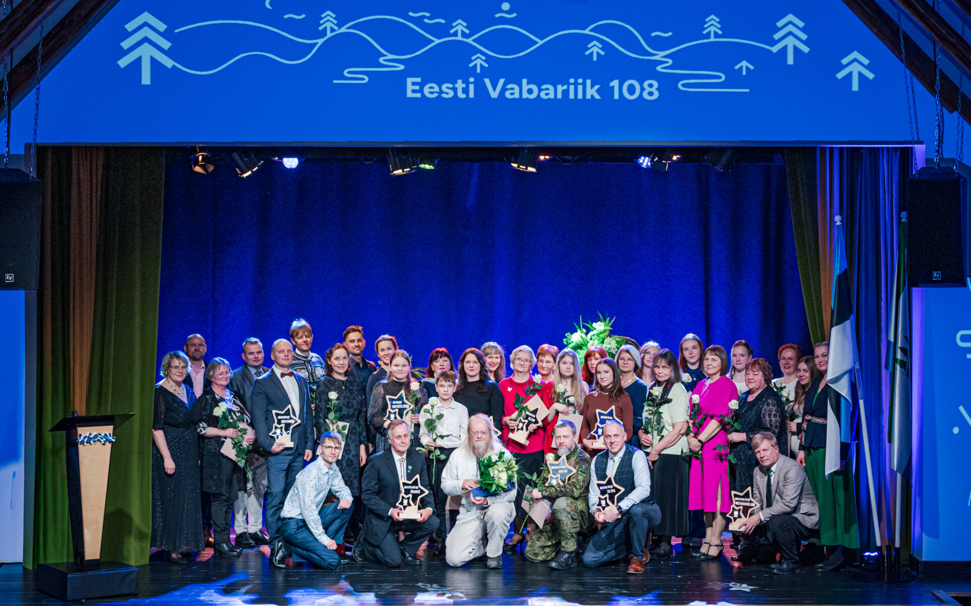 Rõuge valla 2025. aasta tunnustuste laureaadid ja nominendid 20. veebruaril 2026 Rõuge rahvamajas. Foto: Birgit Pettai