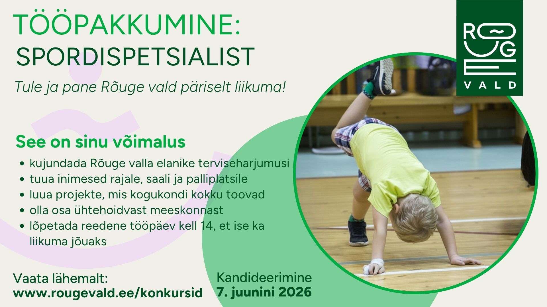 Rõuge vallas saab tööd spordispetsialist